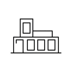 Simple Building Outline with Multiple Windows and Varying Heights