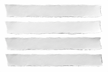 Four Ripped Pieces of White Paper Texture, Background, Design Element