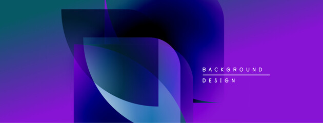 Abstract purple, blue layers create modern background. Minimalist design features text background design. Smooth gradients, flowing shapes present.
