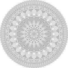Hand Drawn Zentangle Mandala For Coloring Page