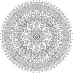 Mandala Art Adult Coloring Page Black And White