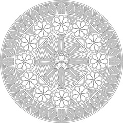 Monochrome Ethnic Mandala Design Coloring Page For Adult