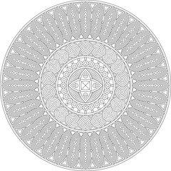 Coloring Mandala Illustration Line Art Vector