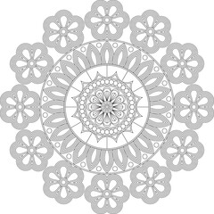 Mandala Flower Art Coloring Pages For Adult Vector