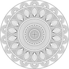 Adult Mandala Art Design Coloring Pages Stress Relief Vector