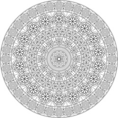 Mandala Adult Coloring Pages Detailed Drawing Vector