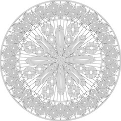 Stress Relief Mandala Coloring Page for Adult Vector