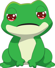 Frog Sad Cartoon Animal Vector