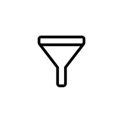 Simple Black and White Funnel Icon on a White Background