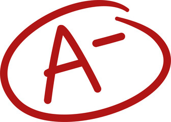Red A- Grade, Oval Circle, Exam Result