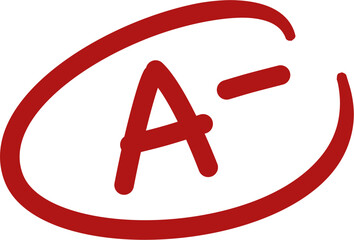 Obraz premium Red A- Grade in Oval, Isolated on White