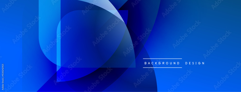 Poster abstract blue layers create dynamic visual flow. smooth gradients, modern design elements, clean aes