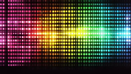 Dynamic display of multicolored LED lights creating a vibrant, pulsating background