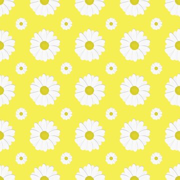 seamless  White Daisy  pattern
