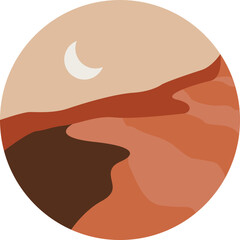 Bohemian Landscape Desert Illustration Element