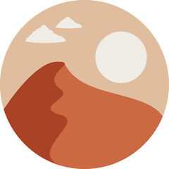 Bohemian Landscape Desert Illustration Element