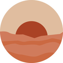 Bohemian Landscape Desert Illustration Element
