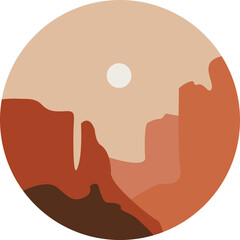 Bohemian Landscape Desert Illustration Element
