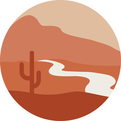 Bohemian Landscape Desert Illustration Element