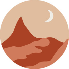 Bohemian Landscape Desert Illustration Element