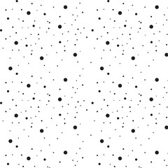 Seamless pattern with small dots or dashes. inimal irregular tossed tiny dots pattern. Memphis style background with small dashes. Regular rain motif. Black doodle ornament. Vector illustration