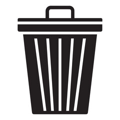 Trash Can icon silhouette vector illustration isolated on white background
