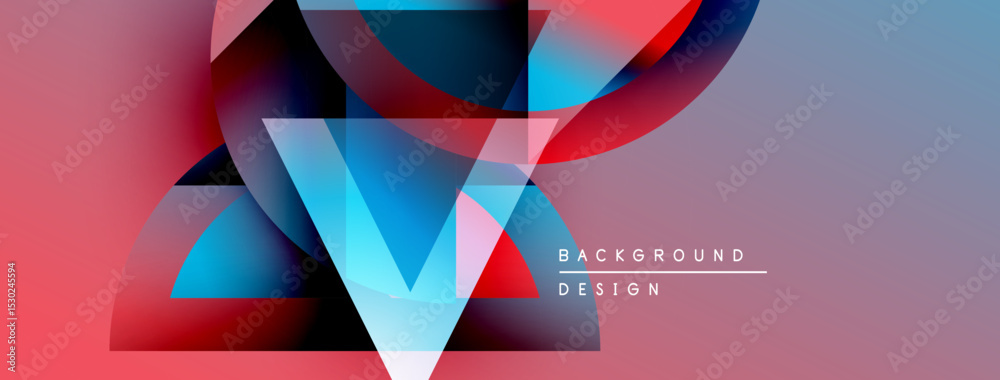 Leinwandbilder abstract geometric shapes, vibrant colors, modern design. gradient background creates dynamic visual