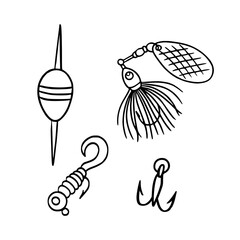 angling gear line art illustration