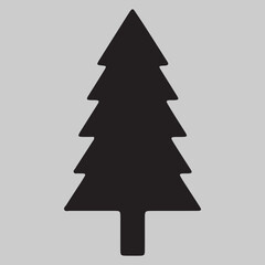 Fototapeta premium Simple Black Christmas Tree Silhouette