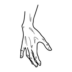 gesture and palm lines sketch