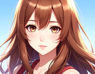 Obraz premium 日本人女性のアニメキャラクター