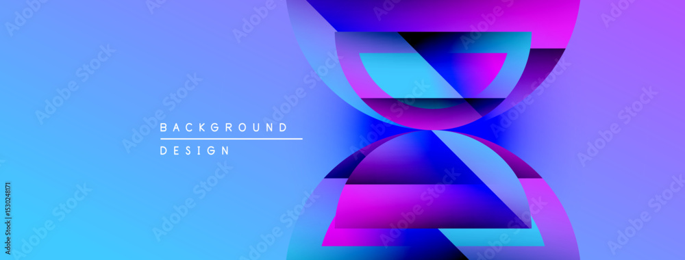 Aufkleber Abstract geometric design. Vivid blue, purple gradients create dynamic visual effect. Modern background suitable for digital projects.