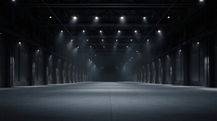 Empty Industrial Warehouse Interior Design