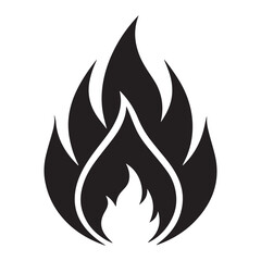 Fire icon set. Fire flame symbol. Bonfire silhouette logotype. Flames symbols set flat style. vector illustration
