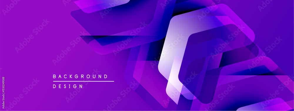 Aufkleber Abstract purple design features overlapping layers, gradients, dynamic shapes. Modern background suitable for digital projects.