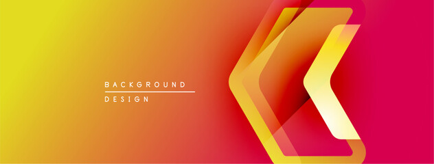 Abstract gradient background. Yellow transitions to orange, then red. Chevron shapes overlap creating dynamic visual effect. Text reads background design.
