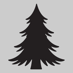 Obraz premium Black Silhouette Christmas Tree