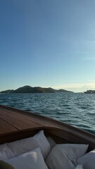 mountain behind the ocean