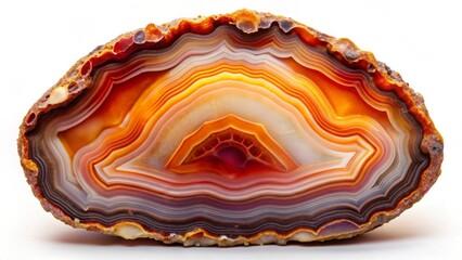 Intricate Layers of Colorful Agate Slice Displaying Stunning Natural Patterns and Vibrant Hues