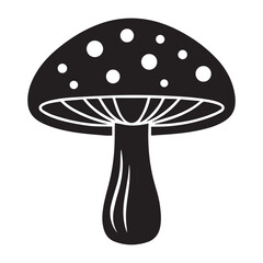 Mushroom silhouettes set, fungi pack of vector silhouette design, isolated background
