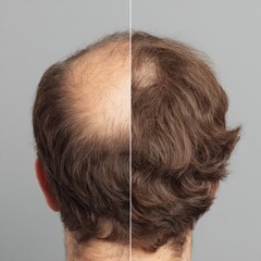 Transformation of hair density displayed in a comparative study before and after hair restoration treatment