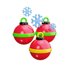 Christmas bauble 3d render icons