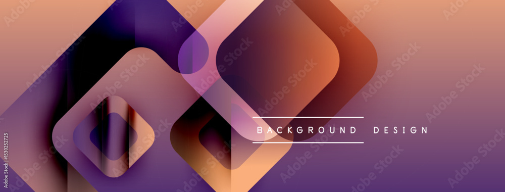 Aufkleber Abstract geometric shapes overlap, creating vibrant gradient effect. Modern design suitable for backgrounds, presentations.