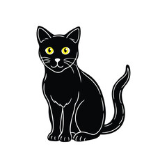 black cat vector illustration   Glowing Eyes .eps