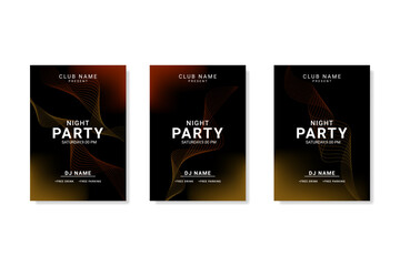 Elegant Night Party Flyer Design with Black and Gold Gradient Background