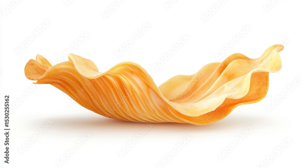 Canvas Prints abstract wavy orange flowing shape isolated on white background.