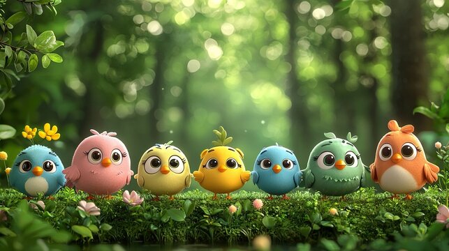 Cute Adorable Animals Collection: Cartoon Illustration Style Kittens Puppies Rabbits Pandas & More, Perfect for Children's Books, Wallpapers, Posters, Phone Backgrounds & Decorative Design Elements