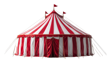 Circus tent isolated on transparent background. Festival backdrop concept