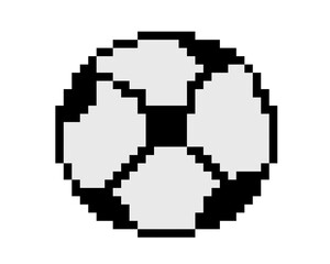 Fototapeta premium 8 bits pixel art sport game classic white black soccer ball icon
