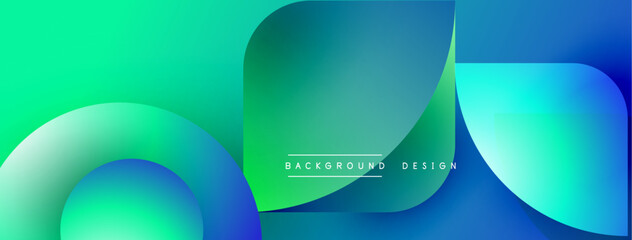 Abstract gradients form flowing shapes. Vivid turquoise, teal, blue hues blend seamlessly creating modern visual effect.